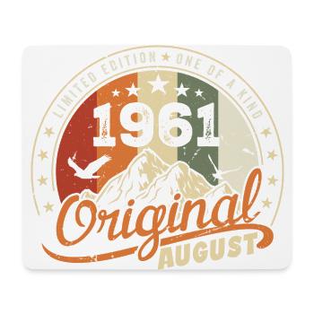 August 1961 Birthday Gift August 1961 Retro 1961 - Mouse Pad (horizontal) - white - Front