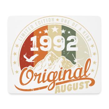 August 1992 Geburtstagsgeschenk August 1992 Retro 1992 - Mousepad (Querformat) - Weiß - Vorne