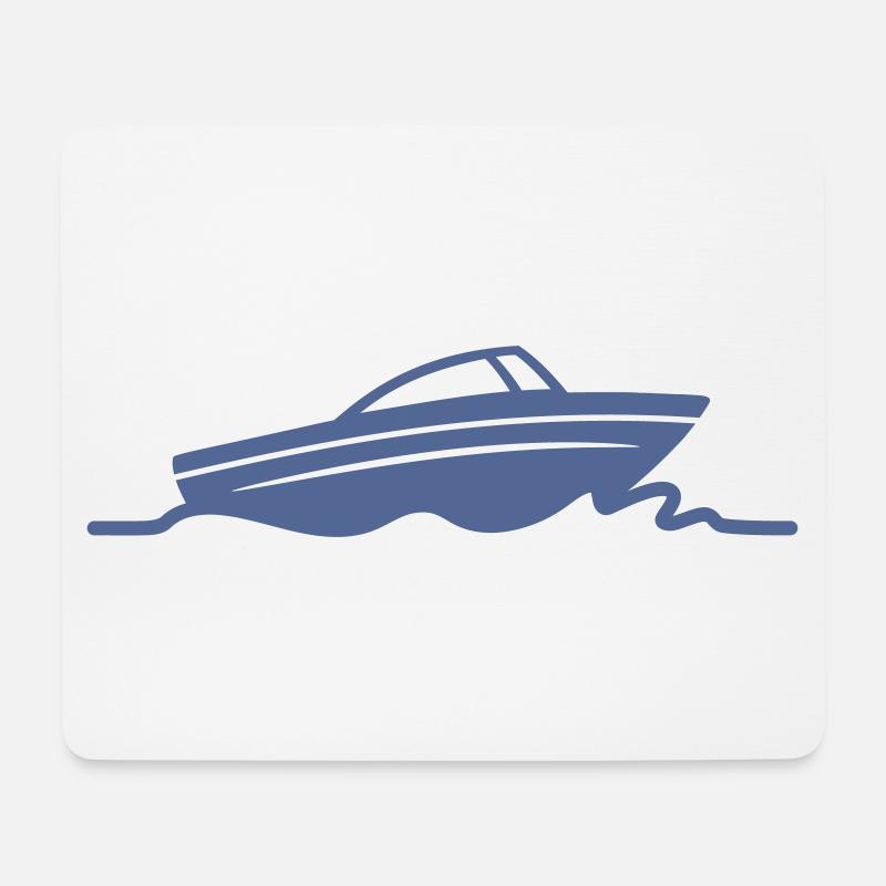 Motorboot Boot Sportboot Bootsfahrer - Mousepad (Querformat) - Weiß