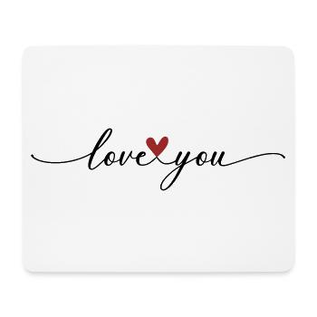 Love You Font Heart - Mouse Pad (horizontal) - white - Front