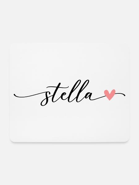 Stella Name Kalligrafie Schrift - Mousepad (Querformat) - Weiß