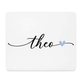 Theo Name Calligraphy Font - Mouse Pad (horizontal) - white - Front