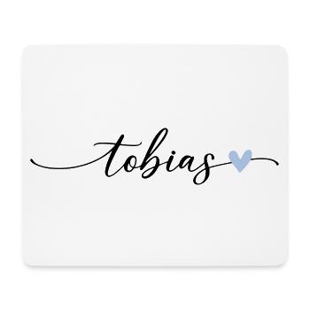 Tobias Nom Calligraphie Police - Tapis de souris (format paysage) - blanc - Devant