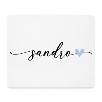 Sandro Nom Calligraphie Police - Tapis de souris (format paysage) - blanc - Devant