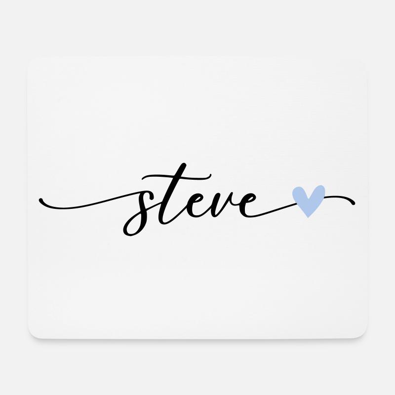 Steve Name Kalligrafie Schrift - Mousepad (Querformat) - Weiß