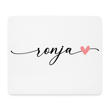 Police de calligraphie du nom de Ronja - Tapis de souris (format paysage) - blanc - Devant