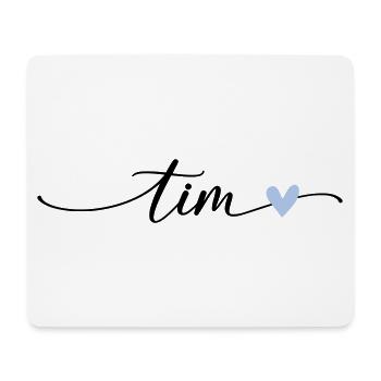 Tim Name Police de calligraphie - Tapis de souris (format paysage) - blanc - Devant