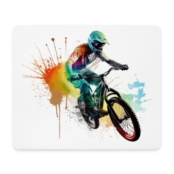 BMX Vélo Biker Stunt Trick Freestyle Splash - Tapis de souris (format paysage) - blanc - Devant
