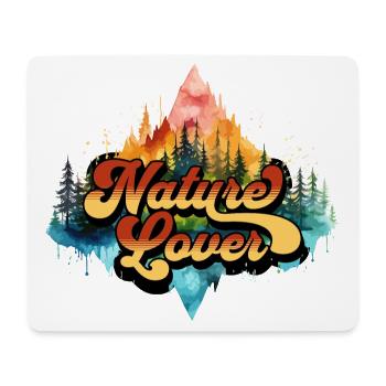 Natur Abenteuer Wildnis Berge Wald Bäume Bunt - Mousepad (Querformat) - Weiß - Vorne