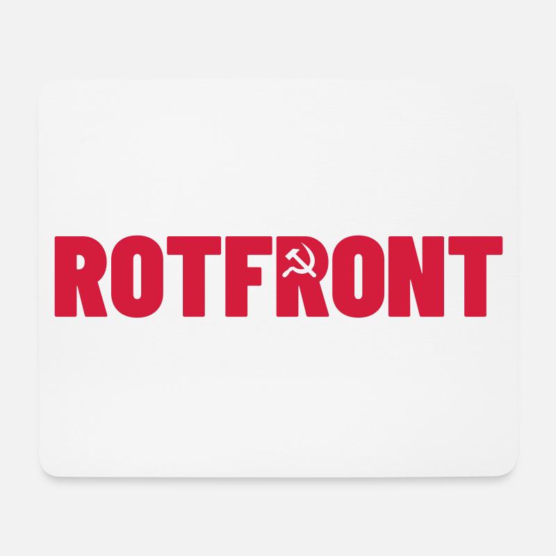 Rotfront (mit Hammer&Sichel) - Mousepad (Querformat) - Weiß