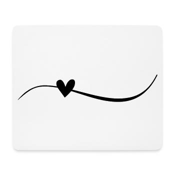 Line with heart - Mouse Pad (horizontal) - white - Front