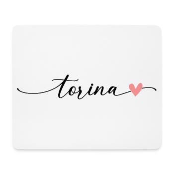 Police de calligraphie du nom de Torina - Tapis de souris (format paysage) - blanc - Devant