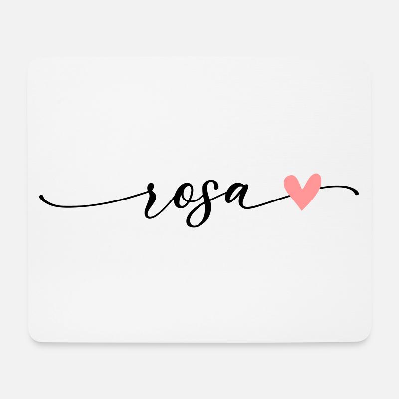 Rosa Name Kalligrafie Schrift - Mousepad (Querformat) - Weiß