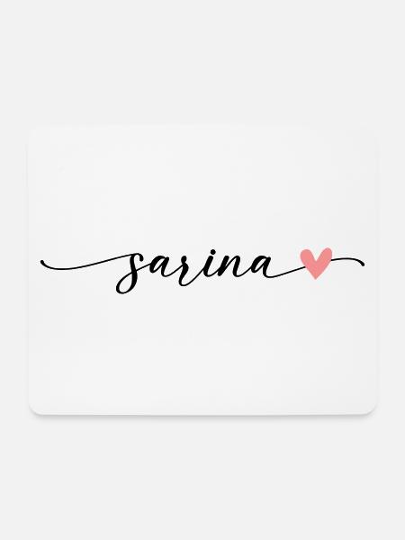 Sarina Name Kalligrafie Schrift - Mousepad (Querformat) - Weiß