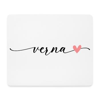 Verna Name Kalligrafie Schrift - Mousepad (Querformat) - Weiß - Vorne