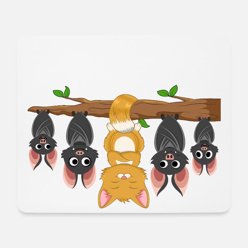 Be different lustiges Katzen Design Katze am Ast - Mousepad (Querformat) - Weiß