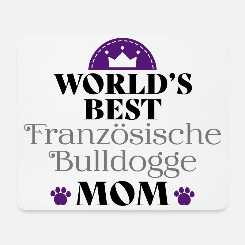 Französische Bulldogge - Mousepad (Querformat) - Weiß