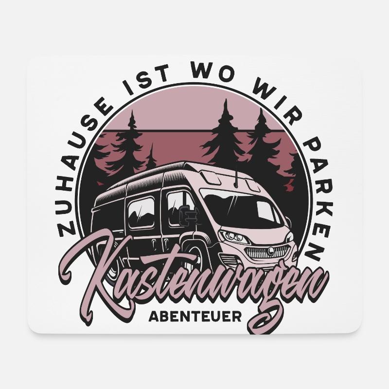Kastenwagen - Abenteuer - Mousepad (Querformat) - Weiß