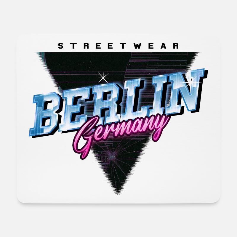 Berlin Deutschland Stadt Skyline Vintage Retro - Mousepad (Querformat) - Weiß