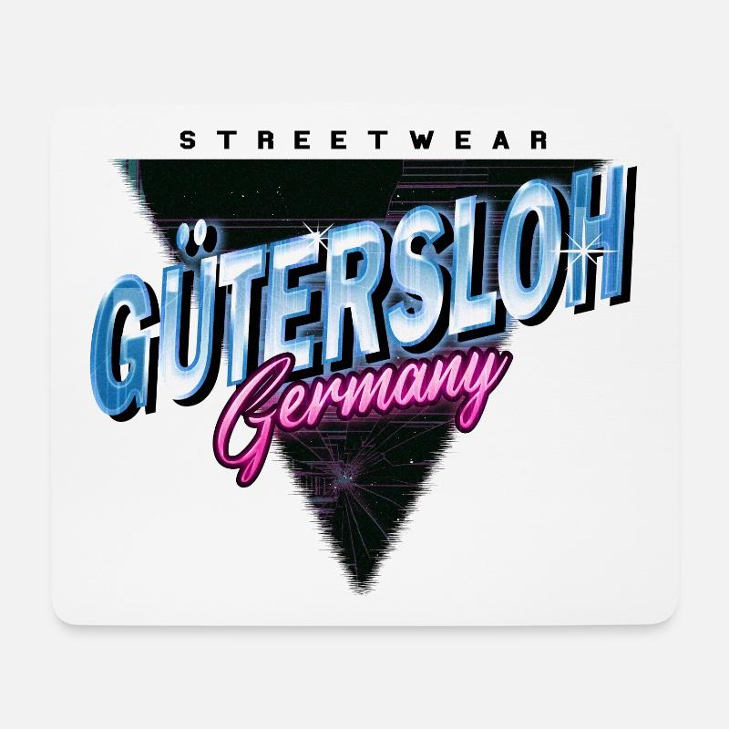 Gütersloh Deutschland Stadt Skyline Vintage Retro - Mousepad (Querformat) - Weiß