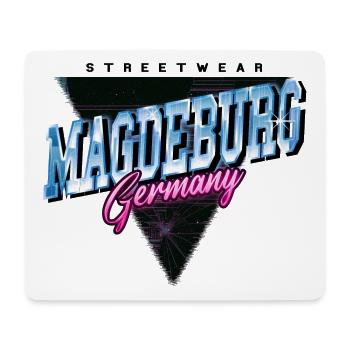 Magdebourg Allemagne City Skyline Vintage Rétro - Tapis de souris (format paysage) - blanc - Devant