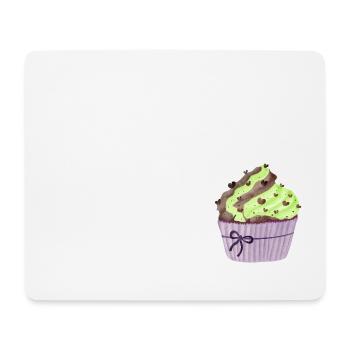 Cupcake à la pistache et au chocolat - Tapis de souris (format paysage) - blanc - Devant