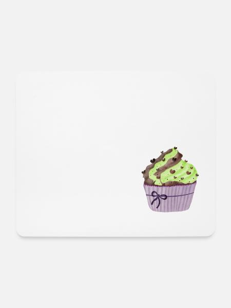 Cupcake mit Pistazie und Schokolade - Mousepad (Querformat) - Weiß