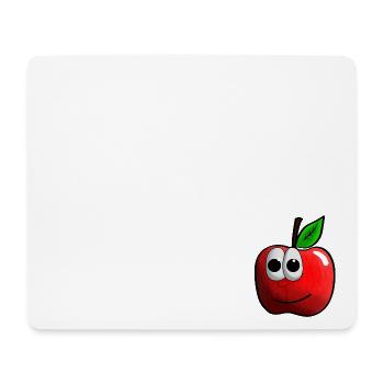 Pomme avec graphique de visage - Tapis de souris (format paysage) - blanc - Devant