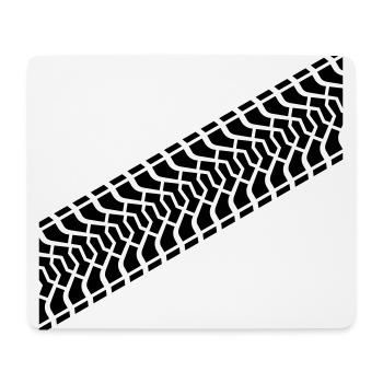 Tire footprint, tire gauge, tire tread (Diagonal) - Mouse Pad (horizontal) - white - Front