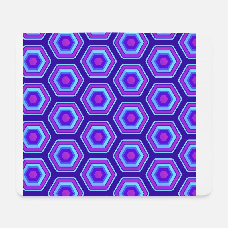 Karo Muster rosa pink blau kariert neon - Mousepad (Querformat) - Weiß
