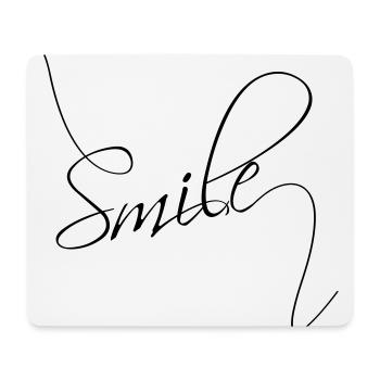 Smile | Lächeln | gute Laune Typografie - Mousepad (Querformat) - Weiß - Vorne