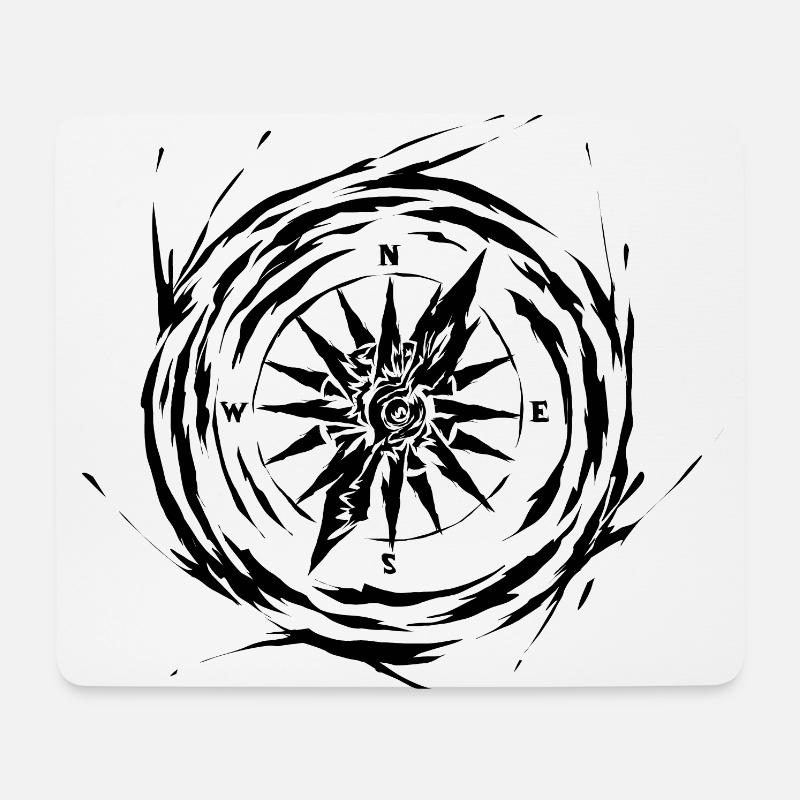 Kompass - Mousepad (Querformat) - Weiß