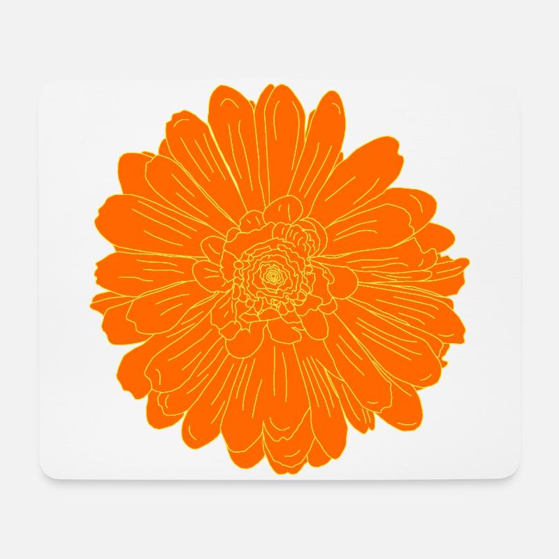 Flower Orange Classic - Mouse Pad (horizontal) - white