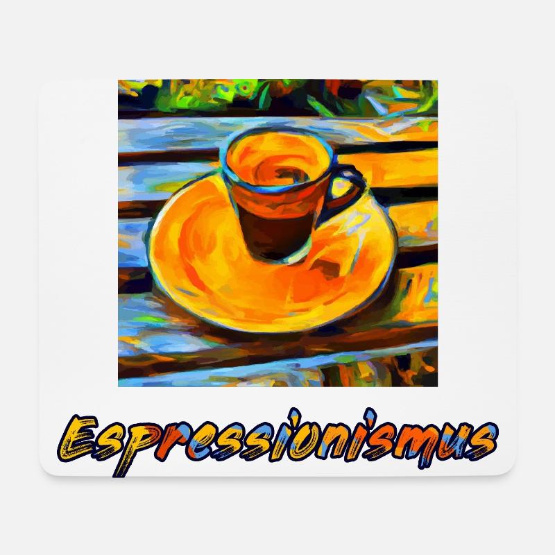 Expressionismus Espresso ergibt Espressionismus - Mousepad (Querformat) - Weiß