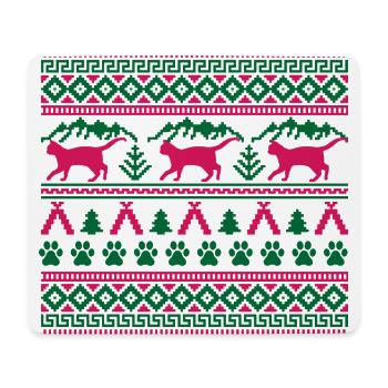 Weihnachtskatze Hässlicher Weihnachtspullover Geschenk - Mousepad (Querformat) - Weiß - Vorne