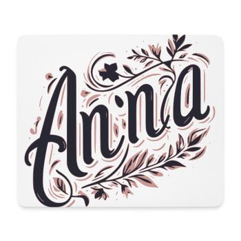 Anna Name Floral - Mousepad (Querformat) - Weiß - Vorne