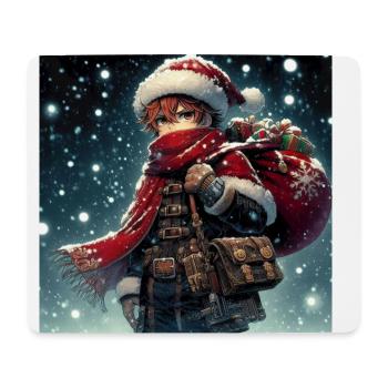 Manga Weihnachtsmann - Mousepad (Querformat) - Weiß - Vorne