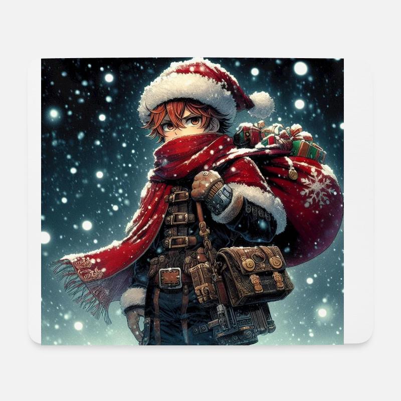 Manga Weihnachtsmann - Mousepad (Querformat) - Weiß