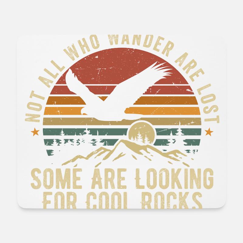 Nicht alle, die wandern, sind verloren - Cool Rocks Design - Mousepad (Querformat) - Weiß