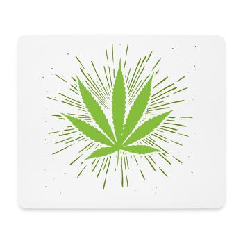 Cannabis Weed Hemp THC CBD 420 marijuana plant - Mouse Pad (horizontal) - white - Front