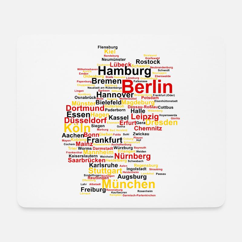 Deutschland Umriss Städte Flagge Berlin Hamburg - Mousepad (Querformat) - Weiß