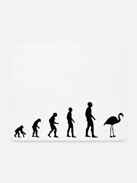 Flamingo – Evolution - Mousepad (Querformat) - Weiß