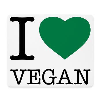 I LOVE VEGAN Veganer - Mouse Pad (horizontal) - white - Front