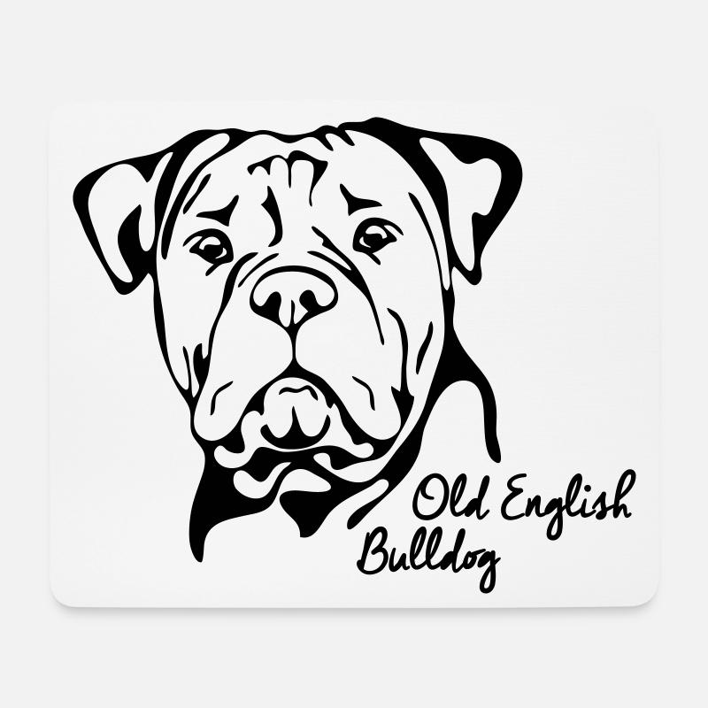 OLD ENGLISH BULLDOG OEB Hunde Hund Wilsigns - Mousepad (Querformat) - Weiß