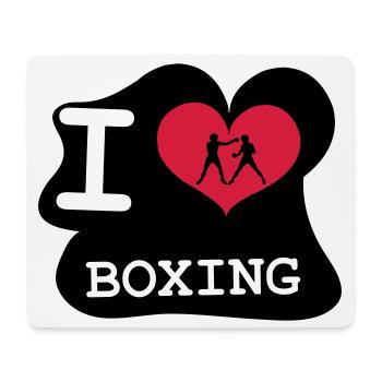 I Love Boxing - Mousepad (Querformat) - Weiß - Vorne