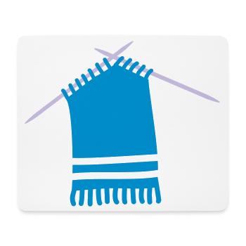 Farbiger Wollschal mit Strickmuster - Mousepad (Querformat) - Weiß - Vorne