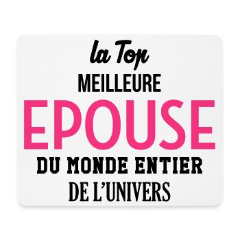 Epouse Femme Couple Saint Valentin Amour Love - Tapis de souris (format paysage) - blanc - Devant
