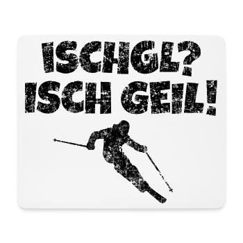 Ischgl Ischgeil (Vintage Schwarz) Ski Skifahrer - Mousepad (Querformat) - Weiß - Vorne