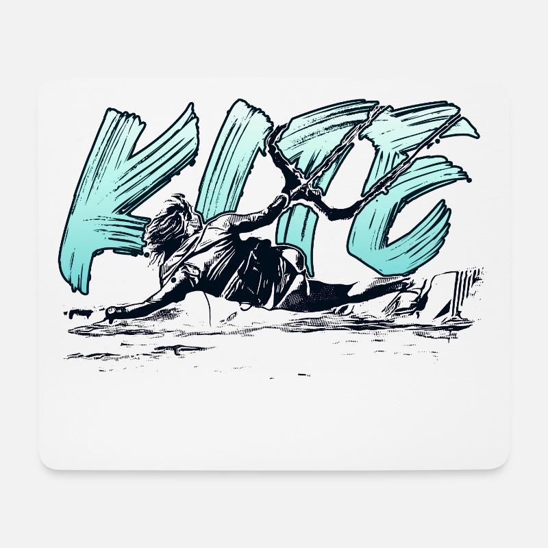 KITE Surfen Kitesurfen Kiten Kitesurfing - Mousepad (Querformat) - Weiß