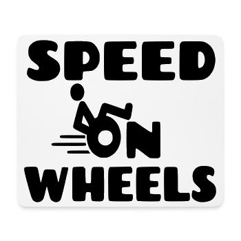Vitesse sur roues, utilisateurs de fauteuils roulants de course * - Tapis de souris (format paysage) - blanc - Devant